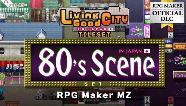SERIALGAMES Living Good City Tileset - 80's Scene SET - RPG Maker MZ