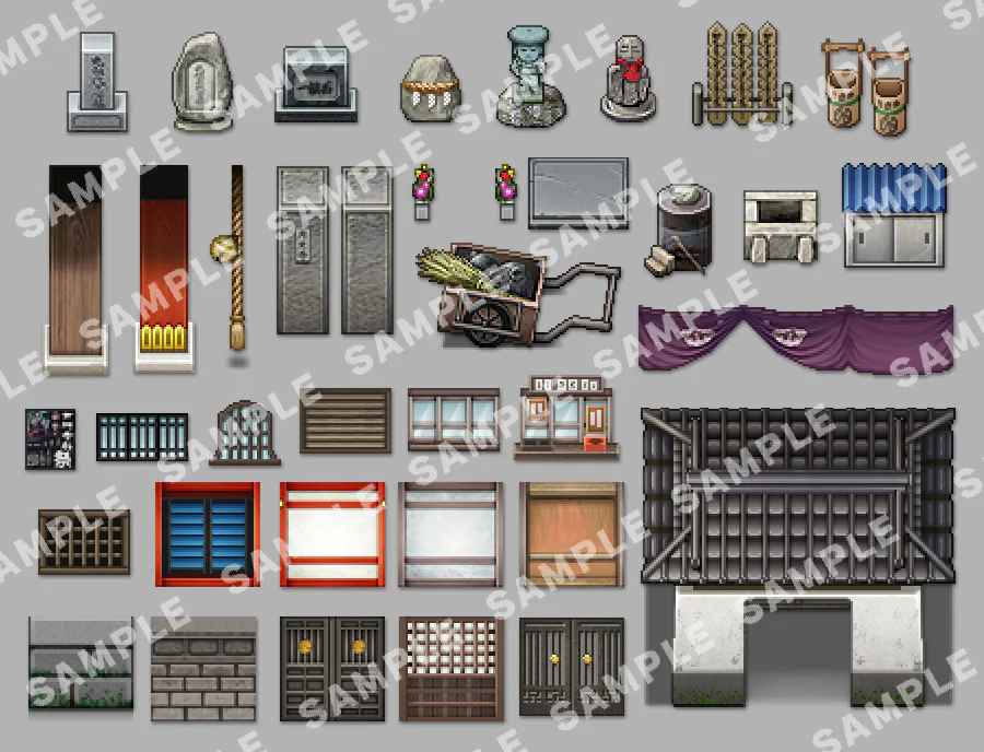 SERIALGAMES Living Good City Tileset - Shrine and Temples SET - RPG Maker MZ - Image 10
