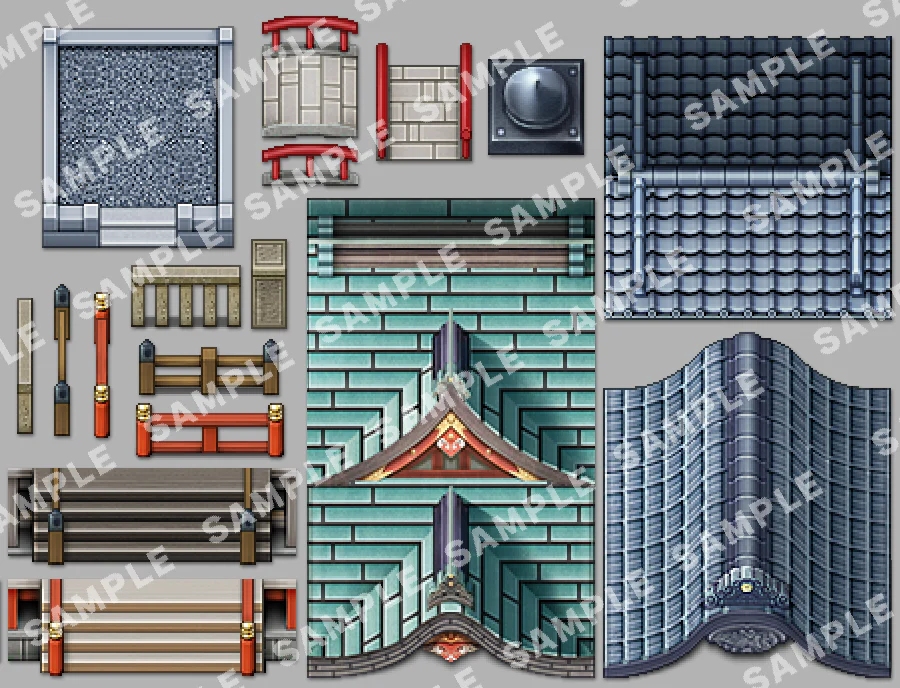 SERIALGAMES Living Good City Tileset - Shrine and Temples SET - RPG Maker MZ - Image 11