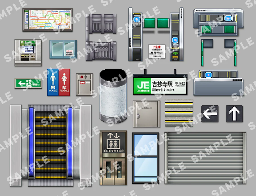 SERIALGAMES LivingGoodCity TILESET LocalStation SET - RPG Maker MZ - Image 9