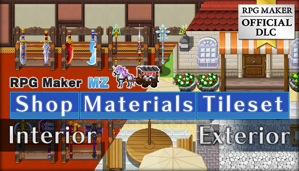 Shop Materials Tileset - Interior / Exterior - RPG Maker MZ